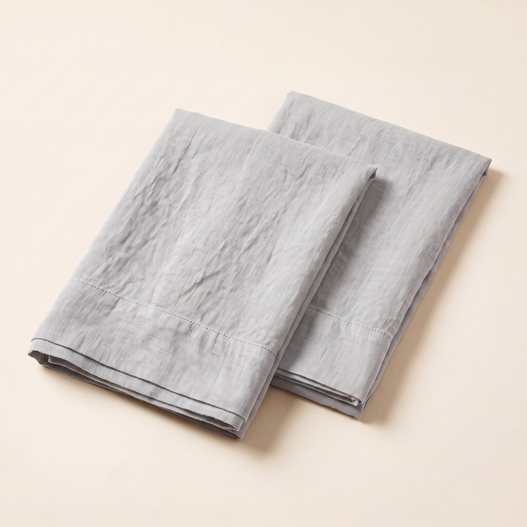 Linen Pillowcases – Set of 2 in Light Gray