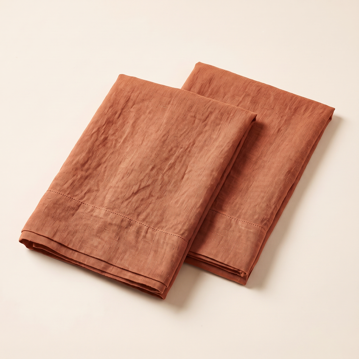 Linen Pillowcases – Set of 2 in Rust