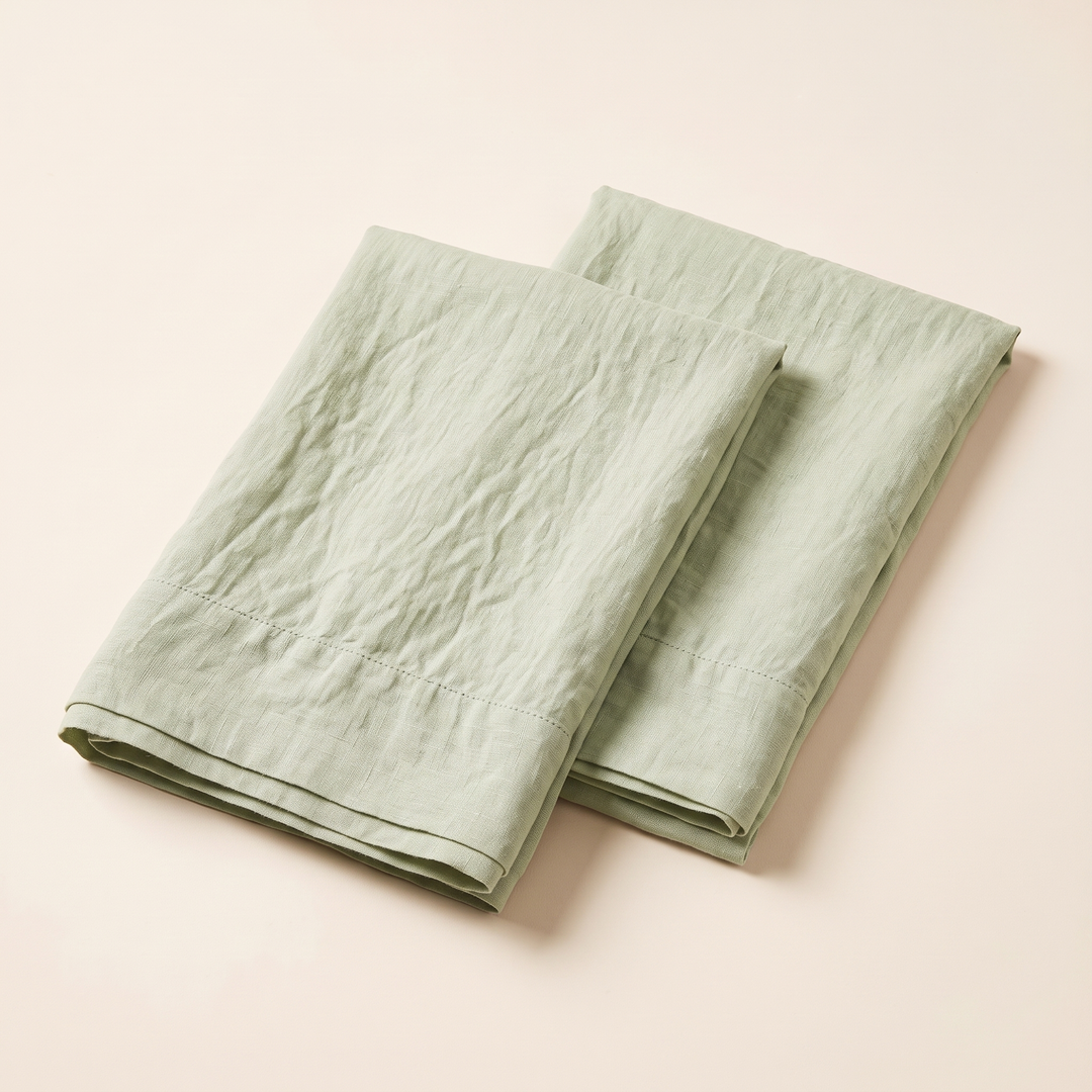 Linen Pillowcases – Set of 2 in Sage