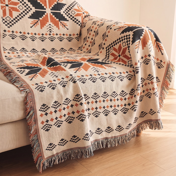 Nordic Snowflake Throw Blanket – Woven