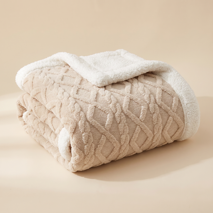 Sherpa Fleece Blanket – Jacquard Knit