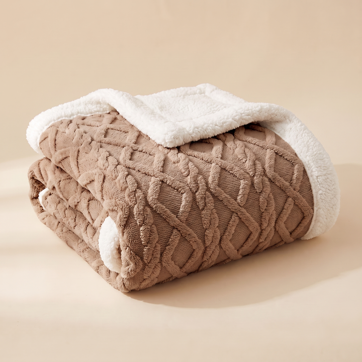 Sherpa Fleece Blanket in Chocolate Brown