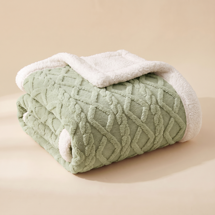 Sherpa Fleece Blanket in Green
