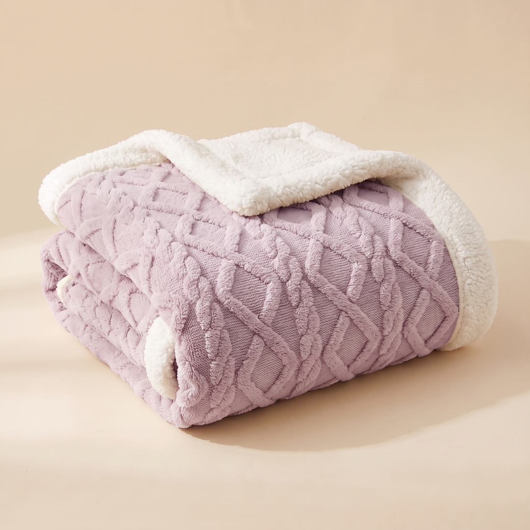 Sherpa Fleece Blanket in Lavender