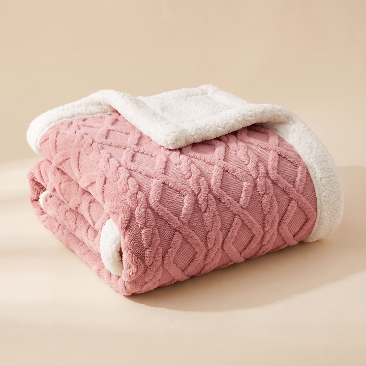 Sherpa Fleece Blanket in Pink