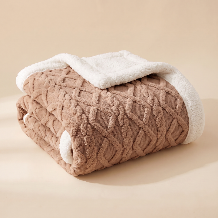 Sherpa Fleece Blanket in Chocolate Brown