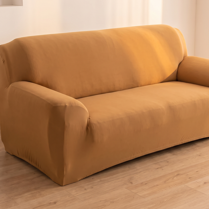 Stretch Couch Cover in Camel