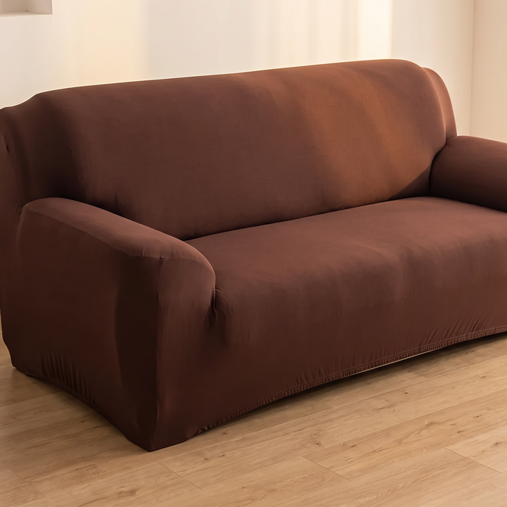 Stretch Couch Cover in Chocolate Brown