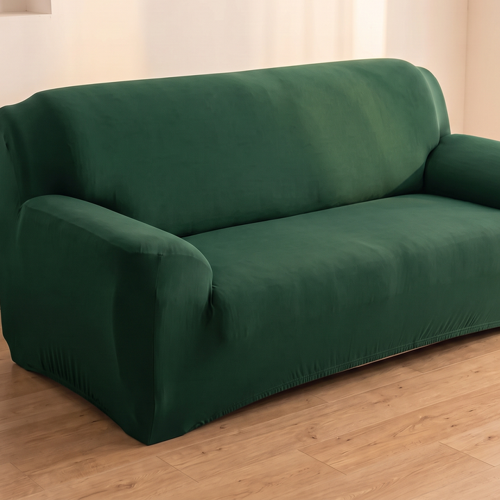 Stretch Couch Cover in Forest Green