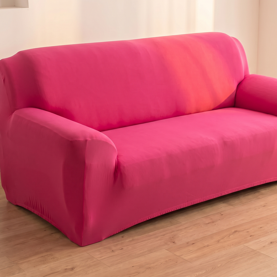 Stretch Couch Cover in Hot Pink
