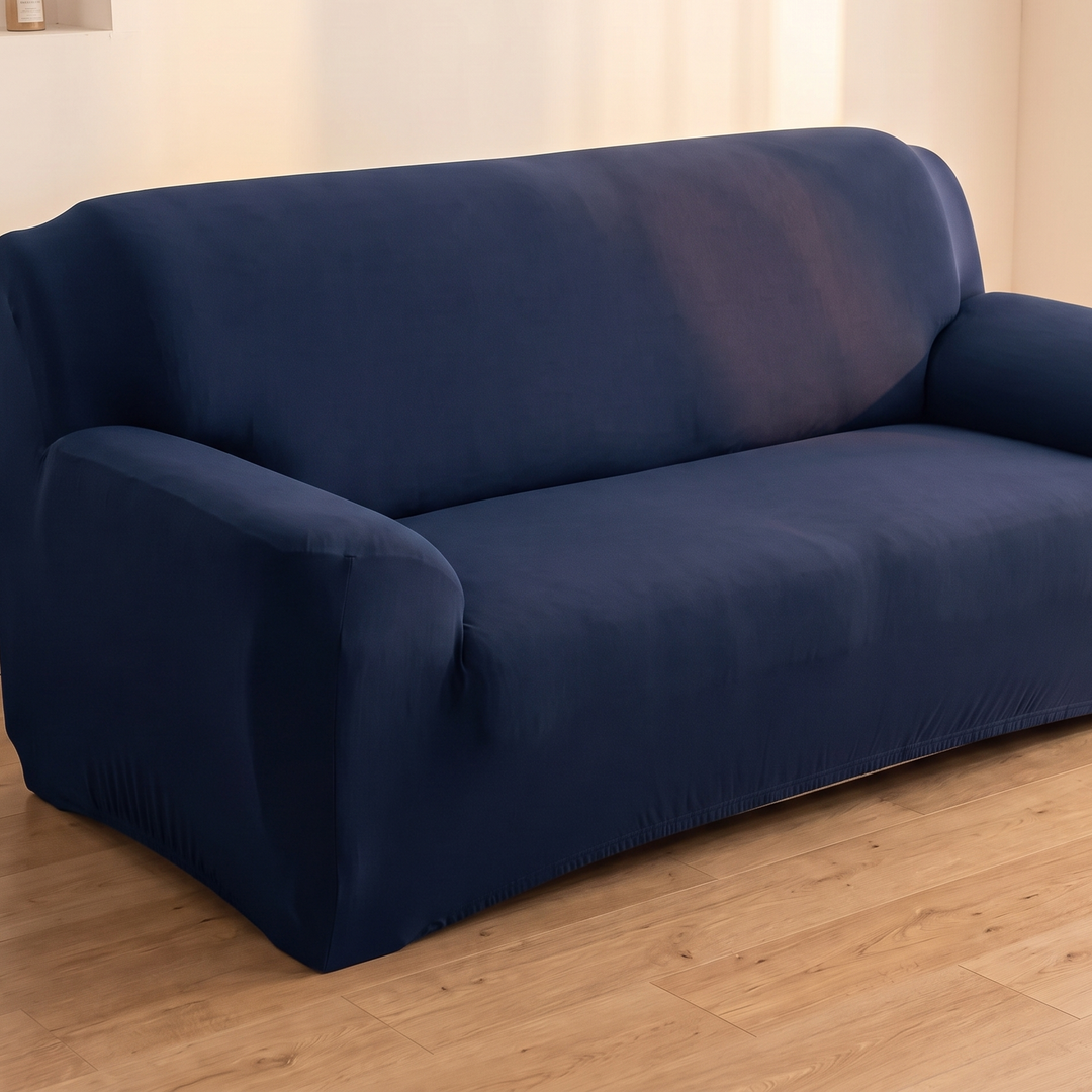 Stretch Couch Cover in Navy Blue