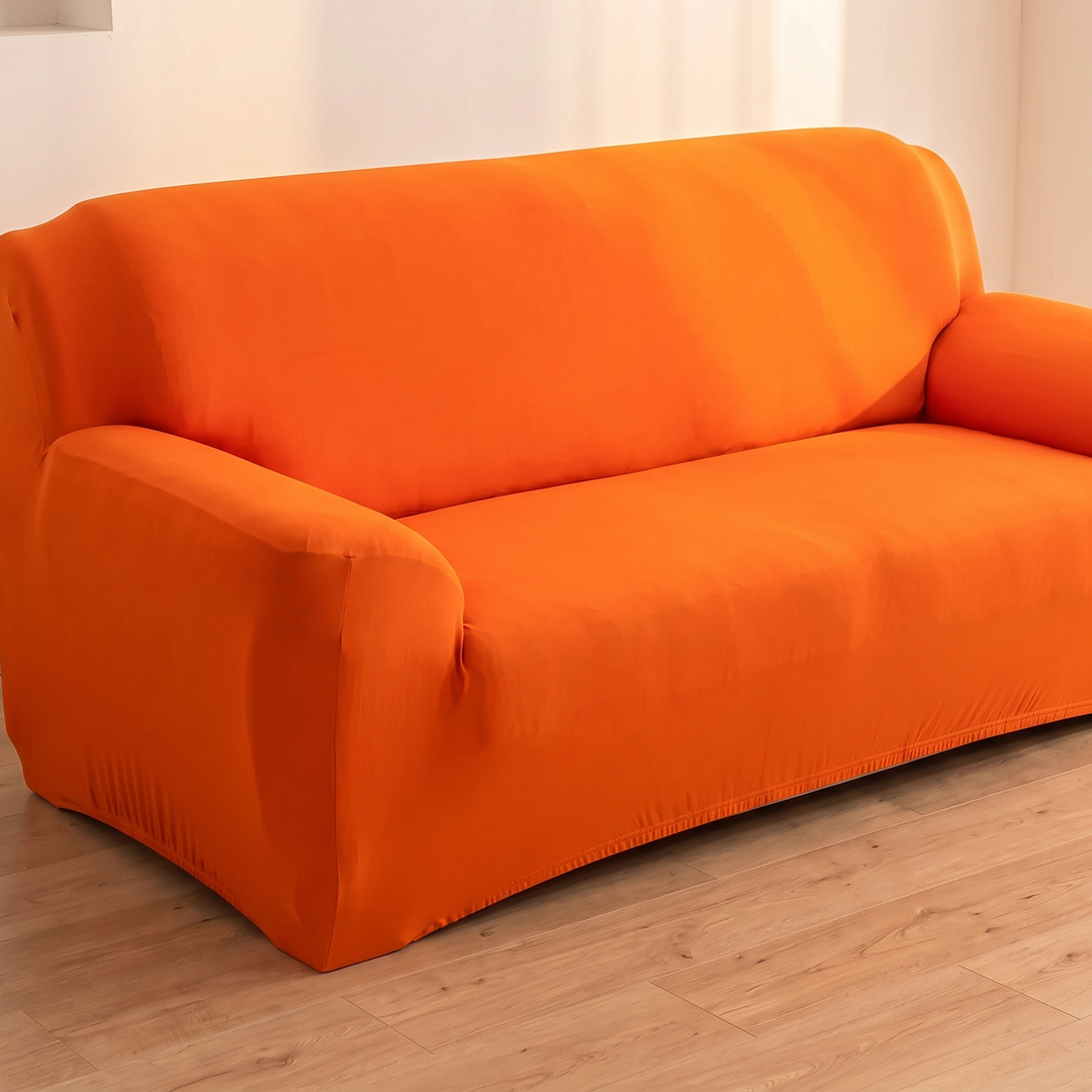 Stretch Couch Cover in Orange
