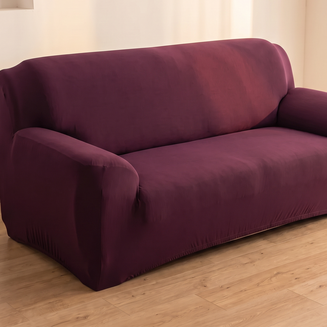 Stretch Couch Cover in Plum