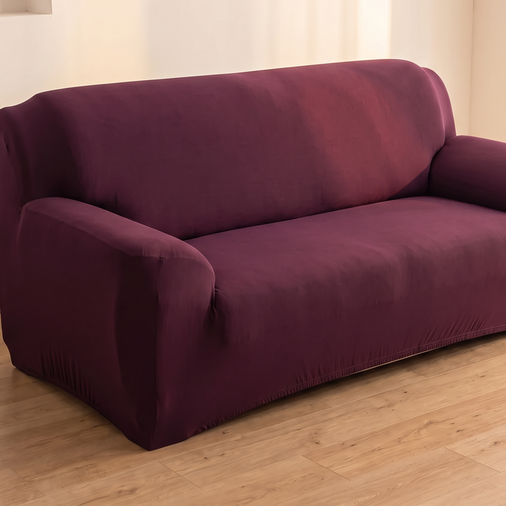 Stretch Couch Cover in Plum