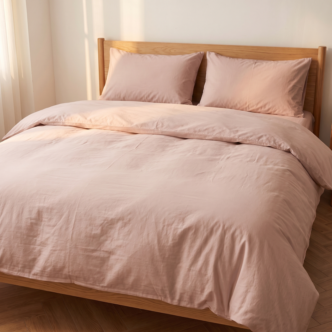 Washed Cotton Duvet Cover Set in Taupe