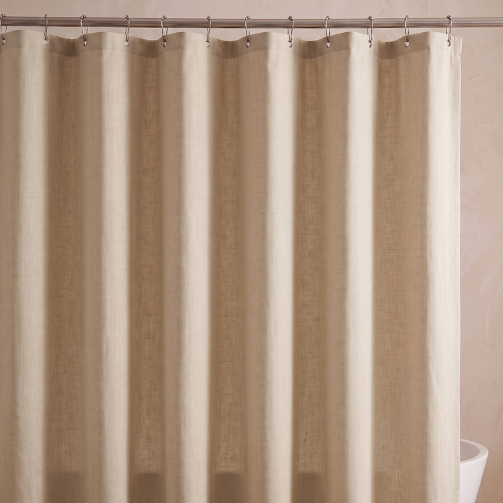 Waterproof Fabric Shower Curtain in Beige