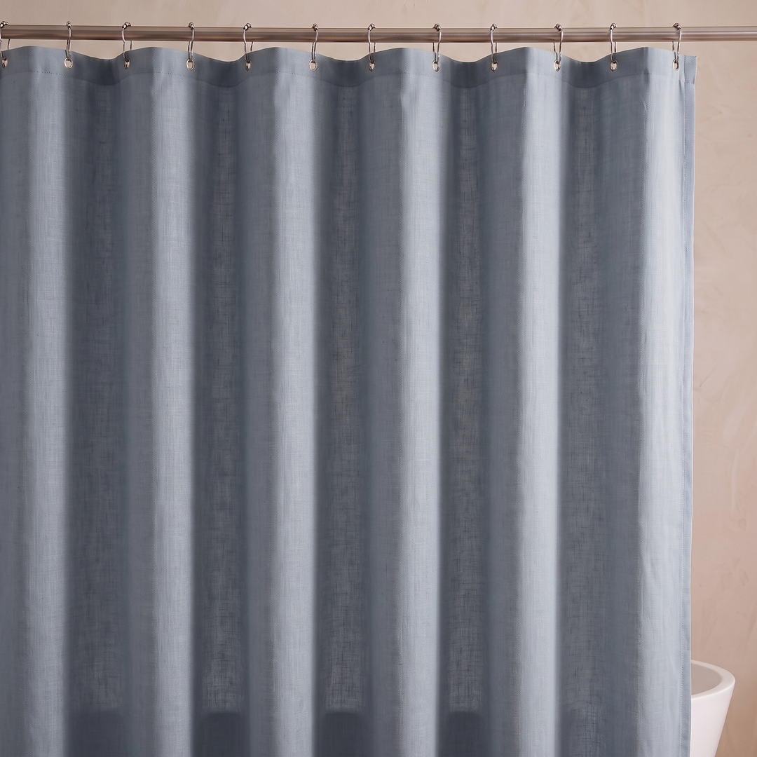 Waterproof Fabric Shower Curtain in Blue