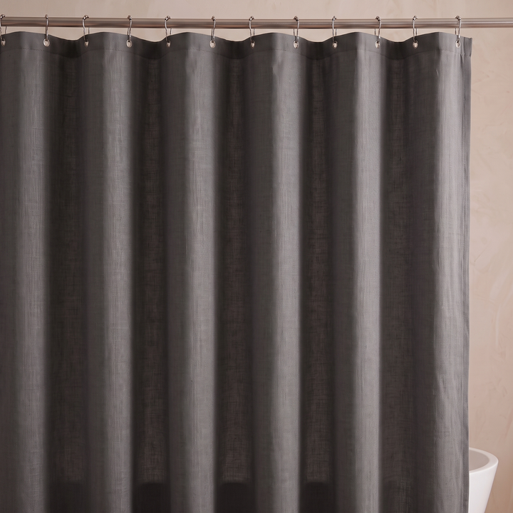 Waterproof Fabric Shower Curtain in Dark Gray