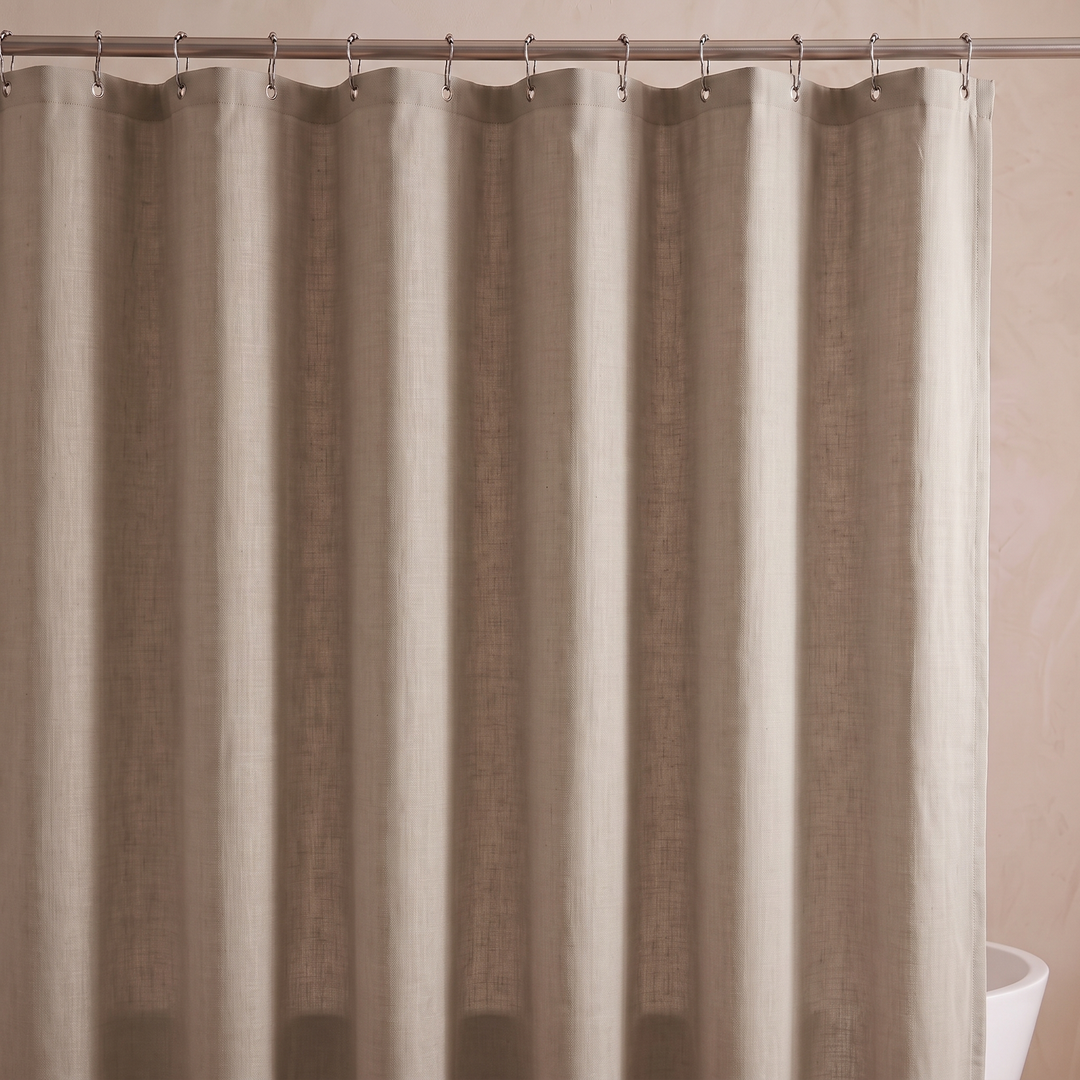 Waterproof Fabric Shower Curtain in Taupe