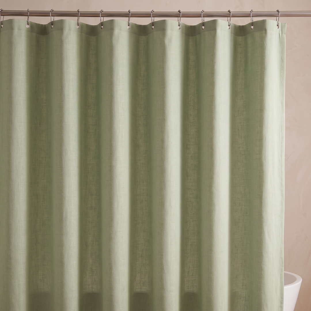Waterproof Fabric Shower Curtain in Green